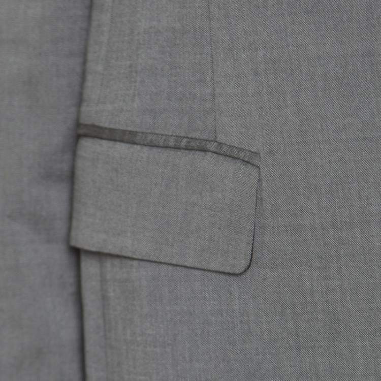 Pre Owned Alexander Wang Grey Velvet Cropped Back Detail Open Front Blazer S