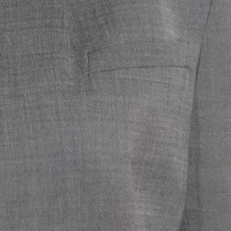 Pre Owned Alexander Wang Grey Velvet Cropped Back Detail Open Front Blazer S