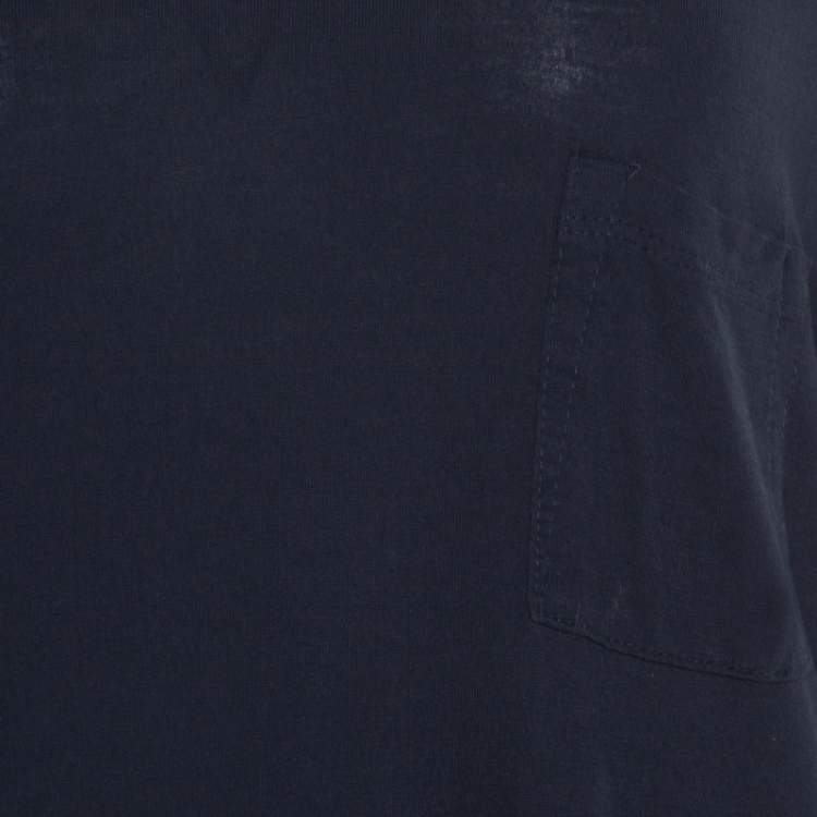 Pre Owned T By Alexander Wang Navy Blue Jersey Long Sleeve Top L