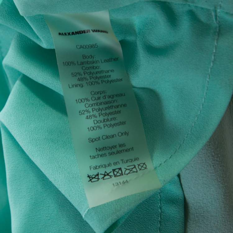 Pre Owned T By Alexander Wang Green Leather Boxy Fit Top S 