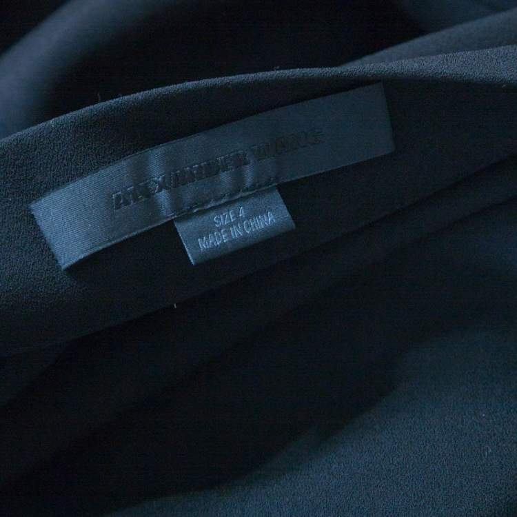 مملوكة مسبقًا Alexander Wang Black Logo Cut Out Detail Shift Dress S