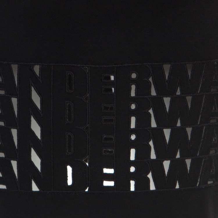 مملوكة مسبقًا Alexander Wang Black Logo Cut Out Detail Shift Dress S