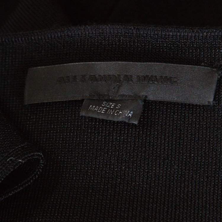 Pre Owned Alexander Wang Black Knit Sleeveless Curved Hem Top S 