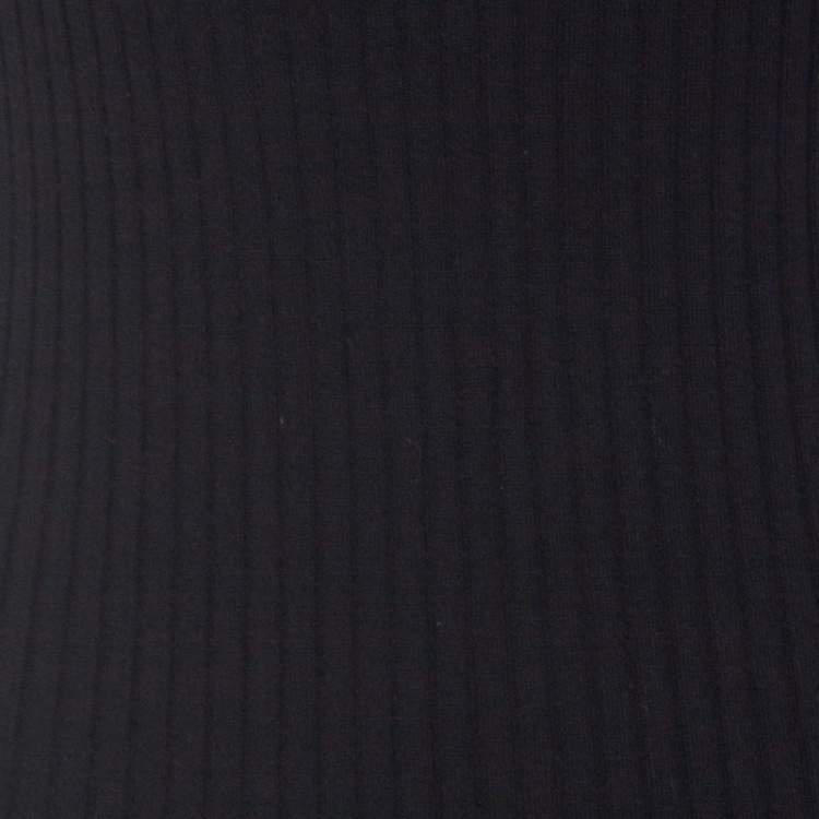 Pre Owned Alexander Wang Black Ribbed Knit Short Sleeve Dress M 