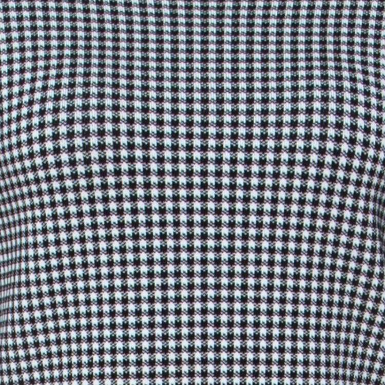 Pre Owned Alexander Wang Black & White Houndstooth Slit Detail Three Quarter Sleeve Top M