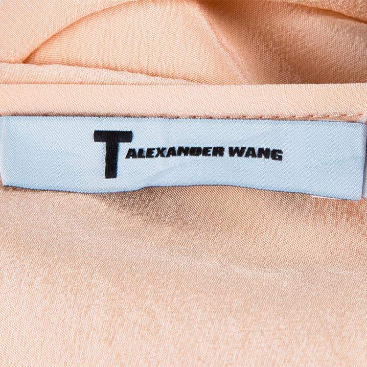 Pre Owned T By Alexander Wang Peach Sheer Dress M
