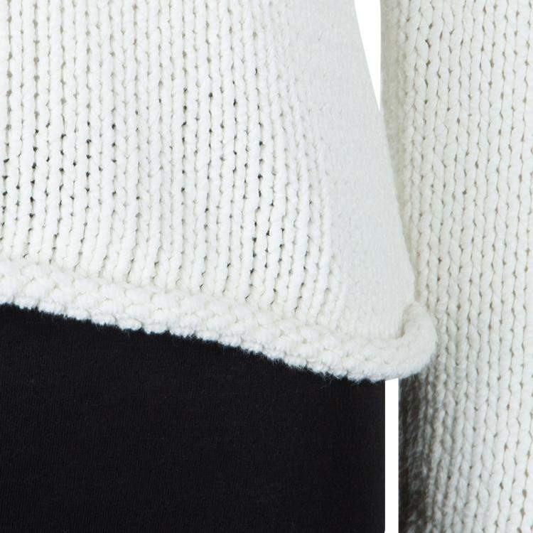 Pre Owned T Alexander Wang White Knit Cropped Hoodie M
