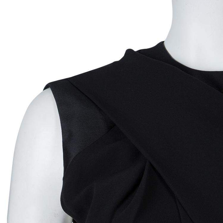 Pre Owned Alexander Wang Black Asymmetric Pleat Detail Sleeveless Top XS