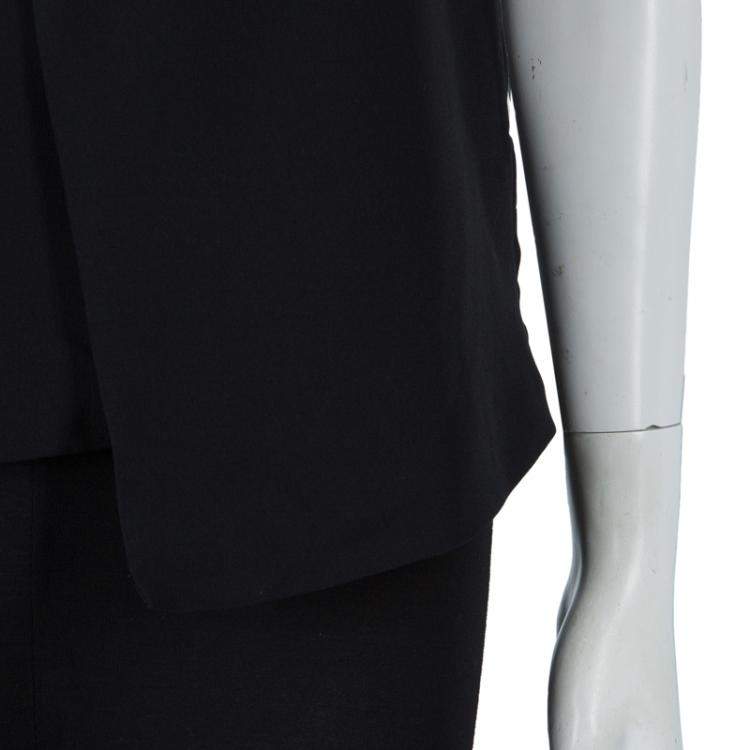 Pre Owned Alexander Wang Black Asymmetric Pleat Detail Sleeveless Top XS