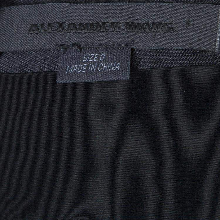 Pre Owned Alexander Wang Black Asymmetric Pleat Detail Sleeveless Top XS