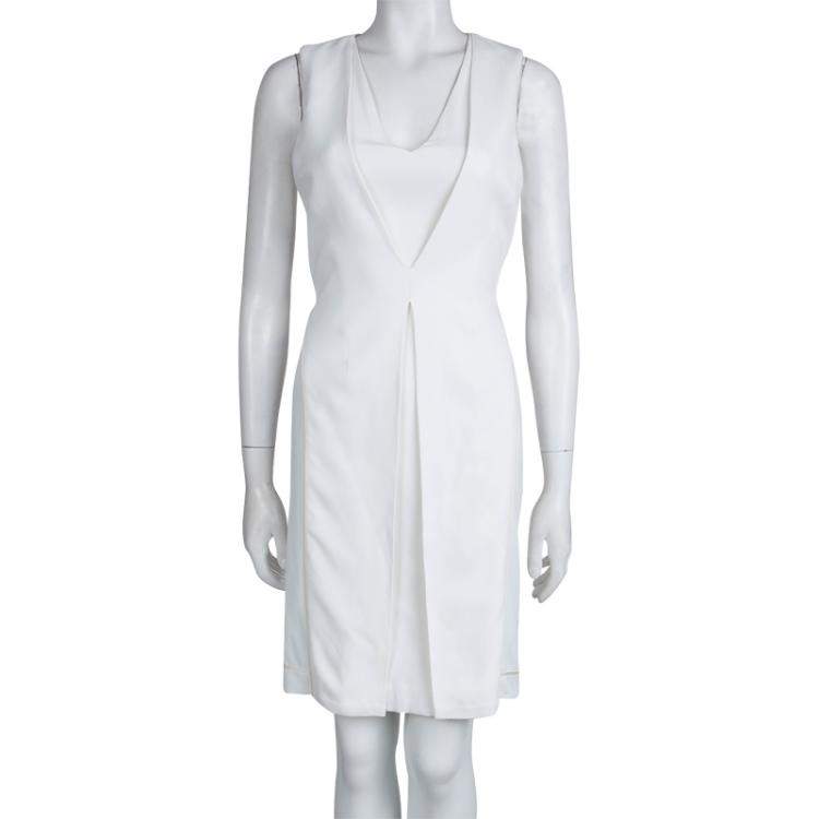 Pre Owned Alexander Wang Off White Knit Sleeveless Dress XS