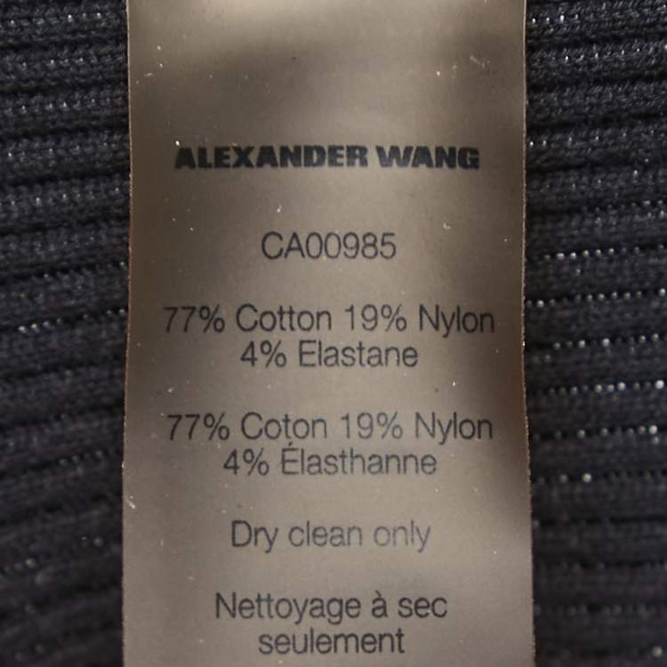 Pre Owned Alexander Wang Black Knit Cropped Full Sleeve Top S