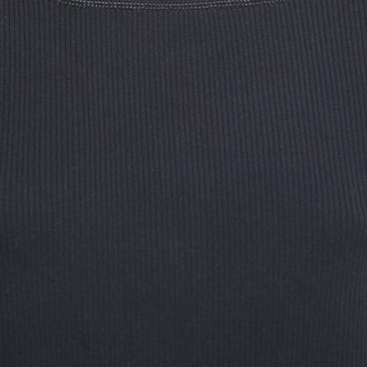 Pre Owned Alexander Wang Black Knit Cropped Full Sleeve Top S