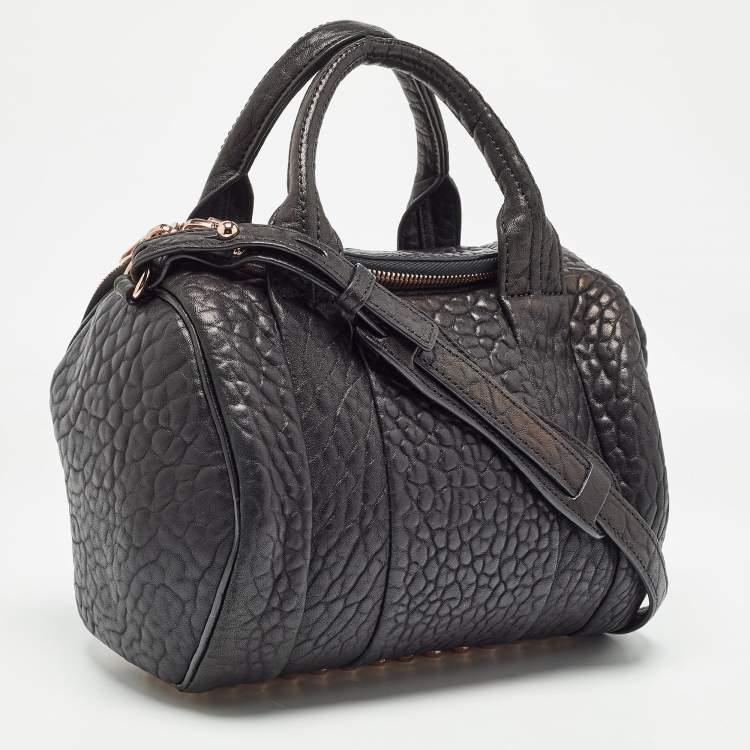 Pre Owned Alexander Wang Black Pebbled Leather Rocco Duffle Bag