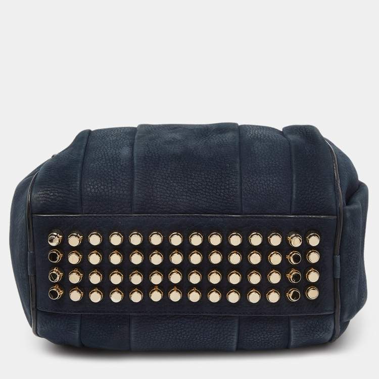 Pre Owned Alexander Wang Blue Suede Rocco Bag