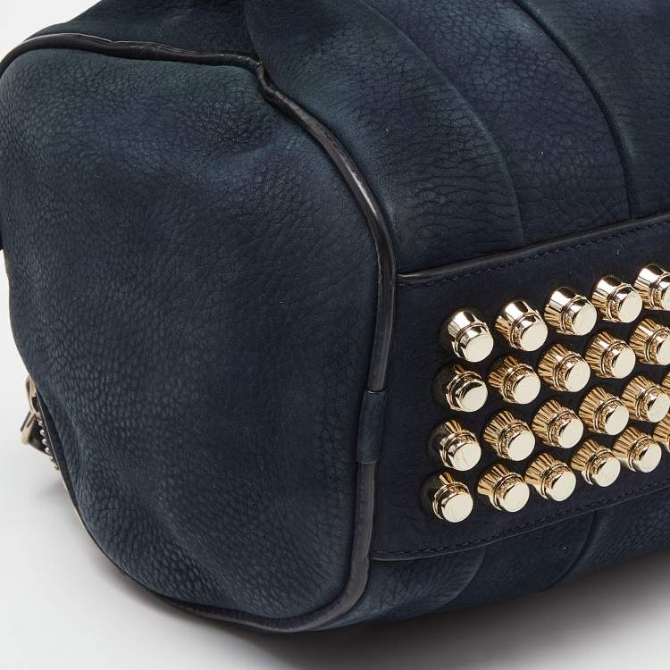 Pre Owned Alexander Wang Blue Suede Rocco Bag