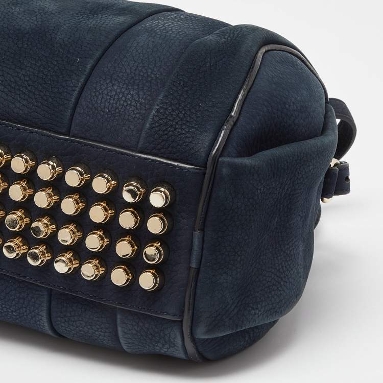 Pre Owned Alexander Wang Blue Suede Rocco Bag