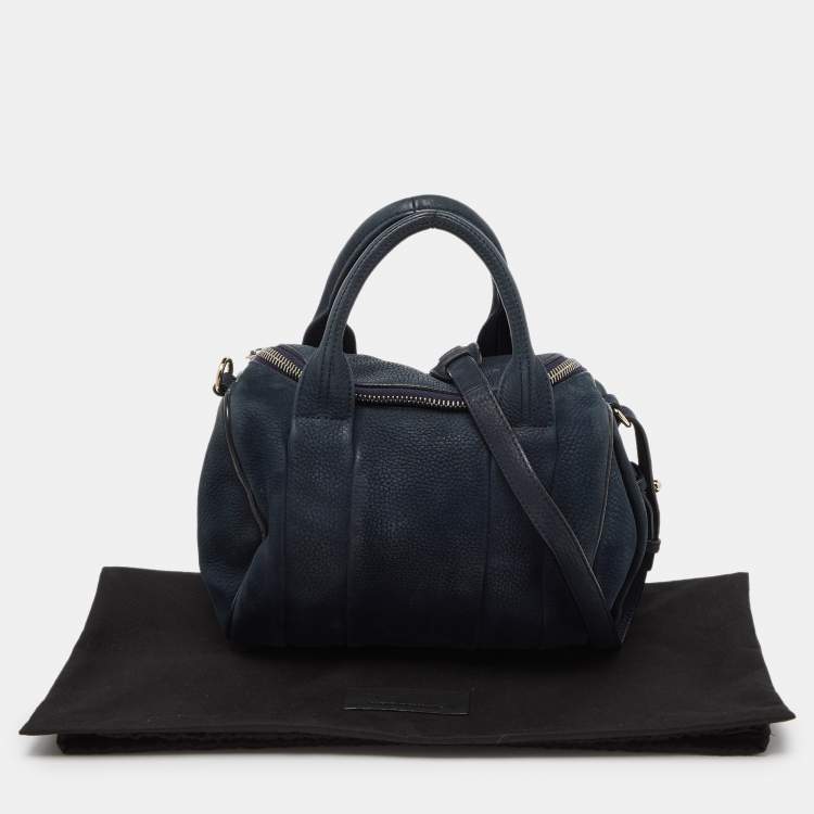 Pre Owned Alexander Wang Blue Suede Rocco Bag