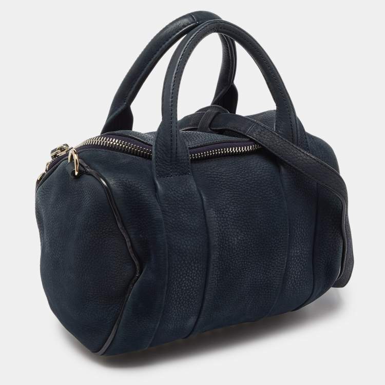Pre Owned Alexander Wang Blue Suede Rocco Bag