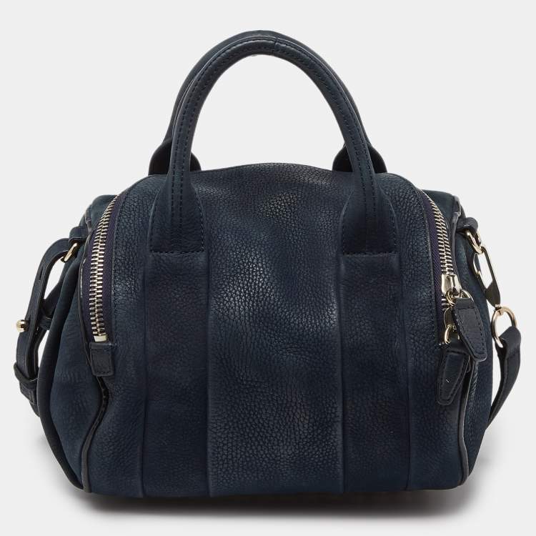 Pre Owned Alexander Wang Blue Suede Rocco Bag
