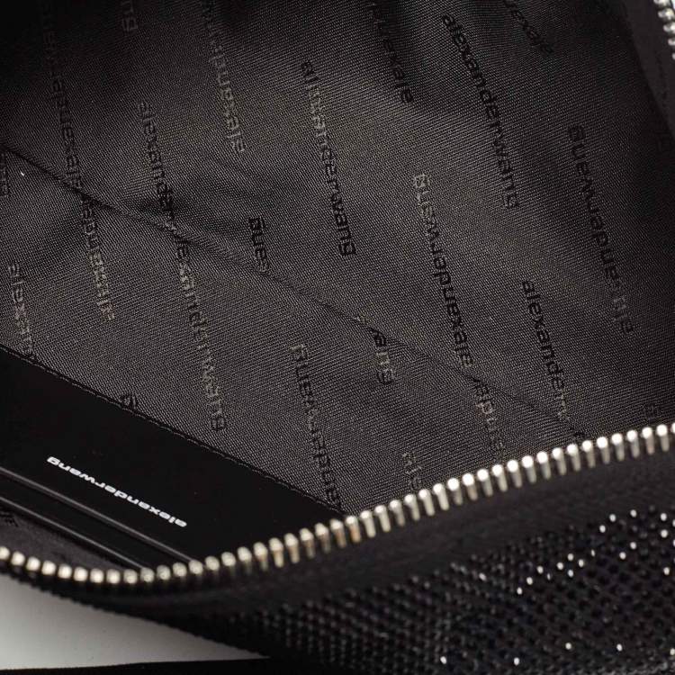 Pre Owned Alexander Wang Black Canvas and Leather Crystals Heiress Flex Bag