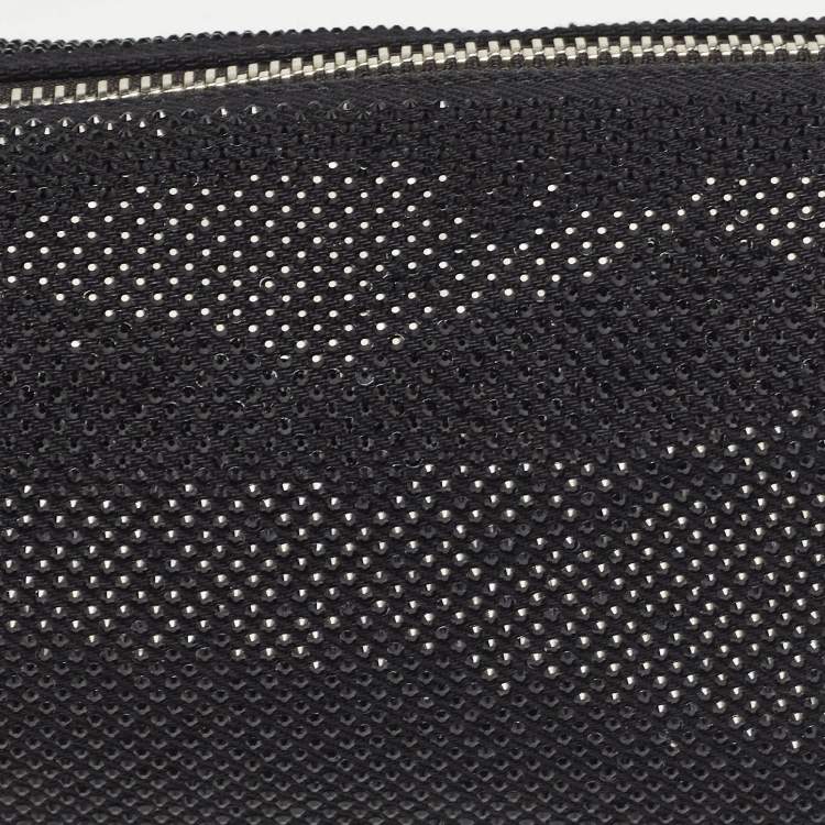Pre Owned Alexander Wang Black Canvas and Leather Crystals Heiress Flex Bag