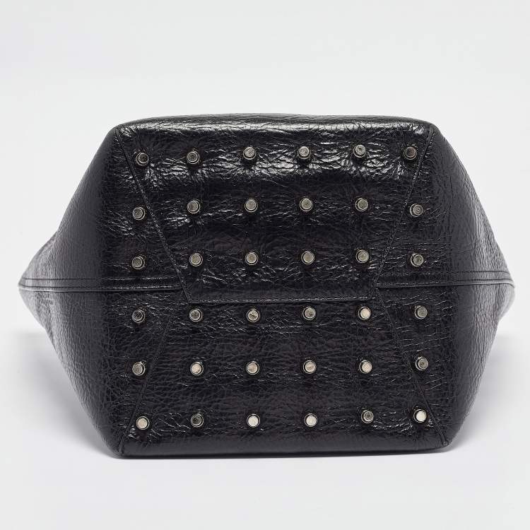 Pre Owned Alexander Wang Black Leather Runway Roxy Bucket Bag