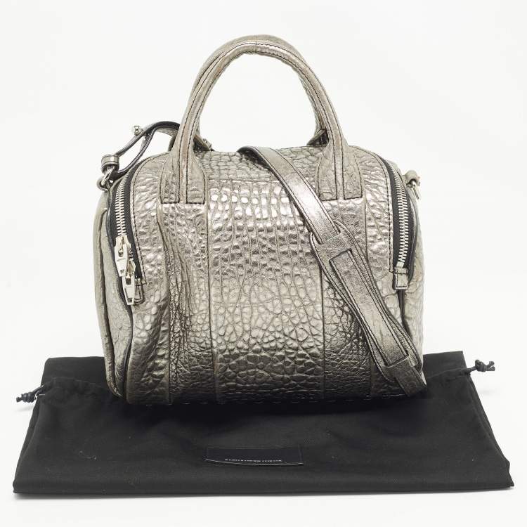 Pre Owned Alexander Wang Metallic Textured Leather Rocco Bag