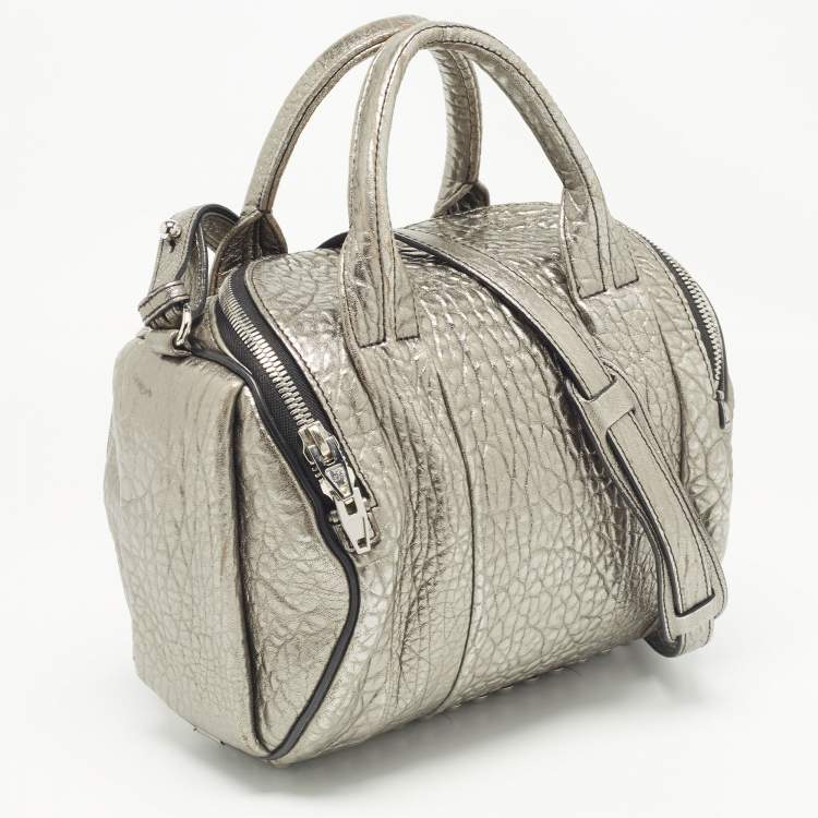 Pre Owned Alexander Wang Metallic Textured Leather Rocco Bag