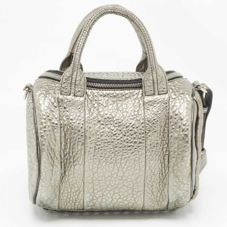 Pre Owned Alexander Wang Metallic Textured Leather Rocco Bag