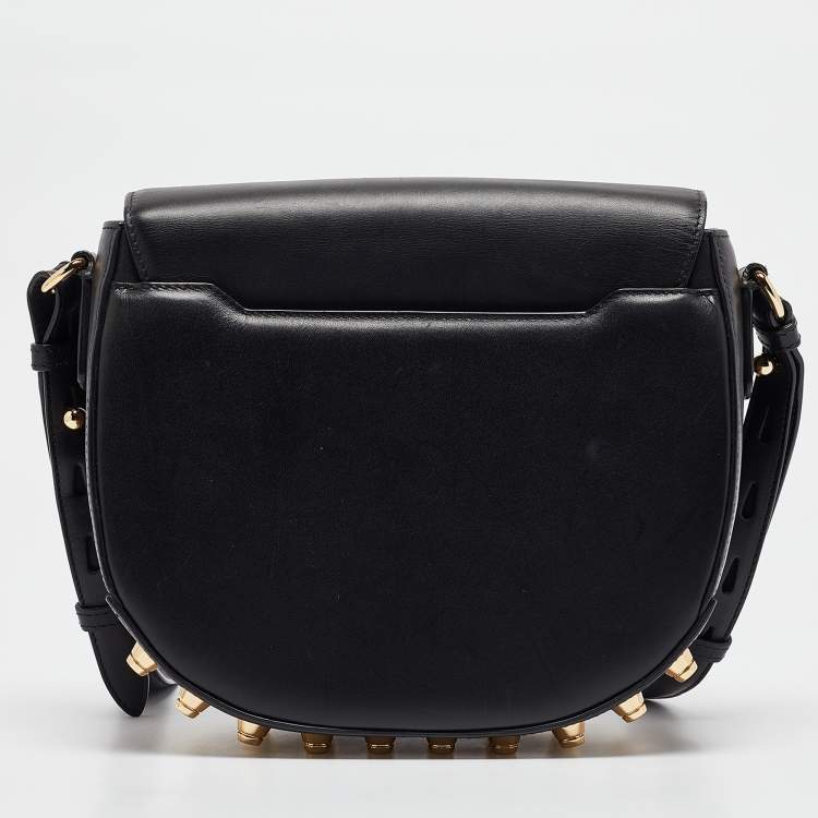 Pre Owned Alexander Wang Black Leather Studded Lia Shoulder Bag