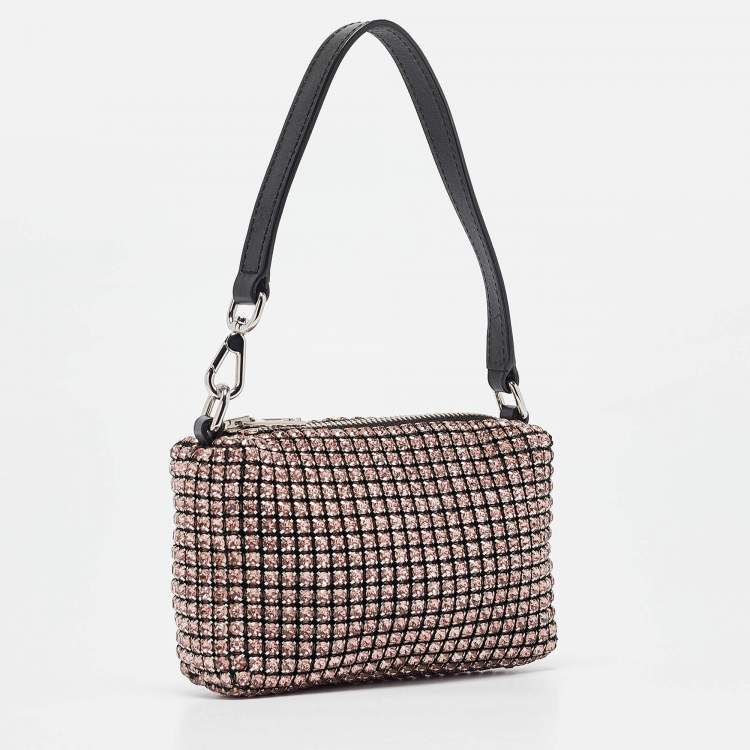 Pre Owned Alexander Wang Pink Crystal Mesh Heiress Pouch Bag