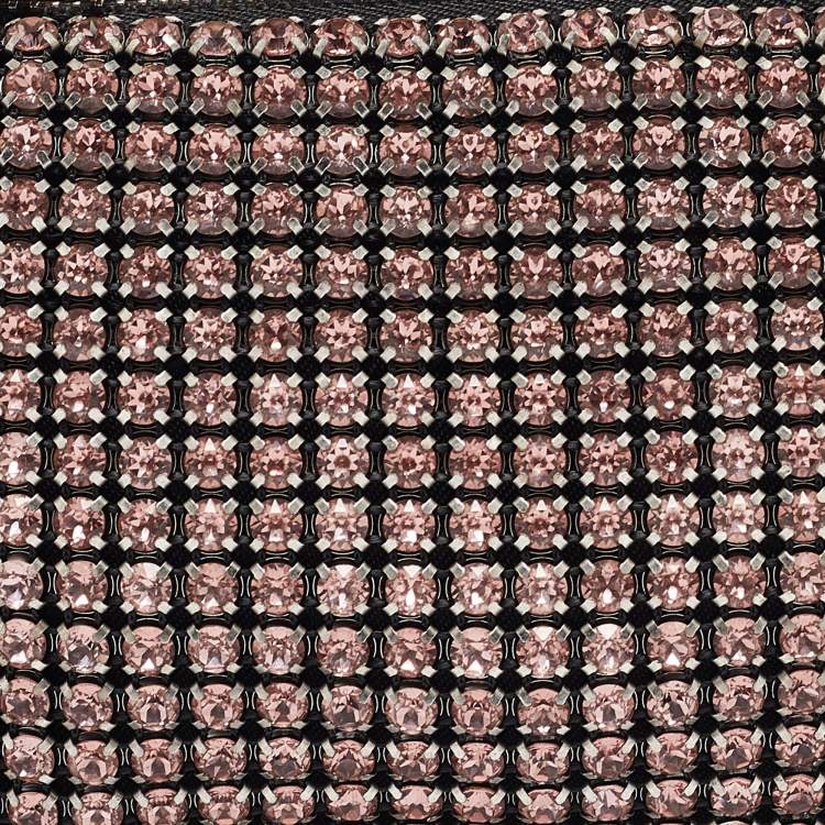 Pre Owned Alexander Wang Pink Crystal Mesh Heiress Pouch Bag