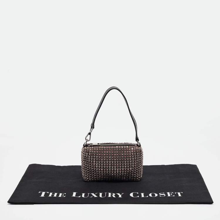 Pre Owned Alexander Wang Pink Crystal Mesh Heiress Pouch Bag