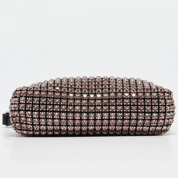 Pre Owned Alexander Wang Pink Crystal Mesh Heiress Pouch Bag