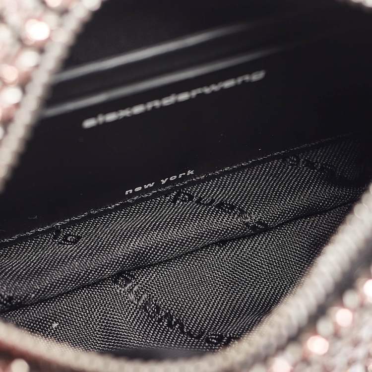 Pre Owned Alexander Wang Pink Crystal Mesh Heiress Pouch Bag