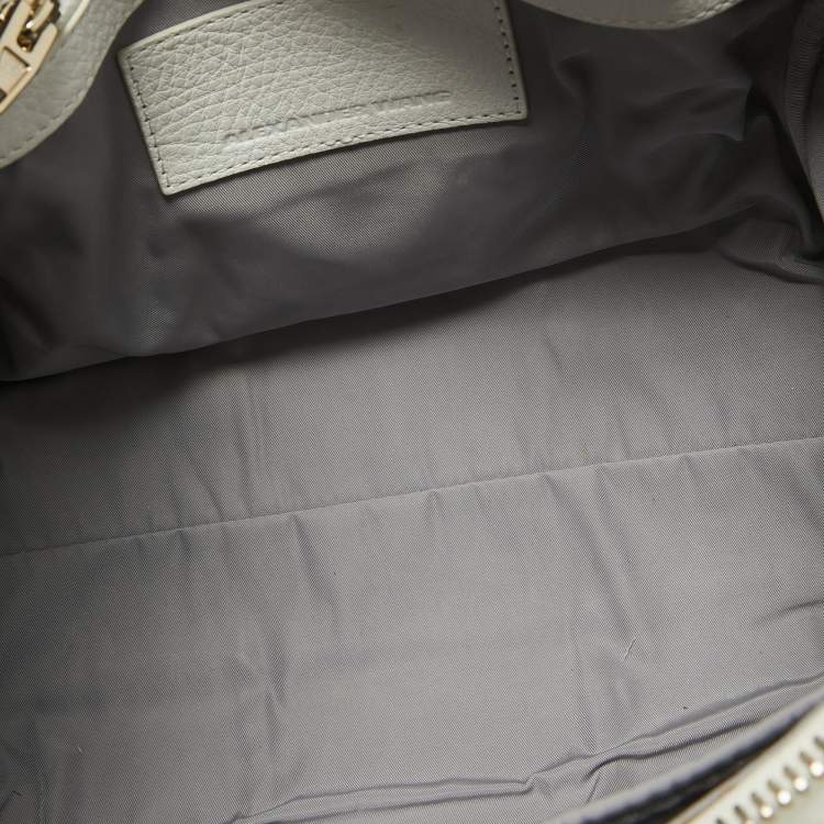 Pre Owned Alexander Wang White Grained Leather Rocco Bag