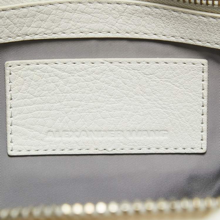 Pre Owned Alexander Wang White Grained Leather Rocco Bag