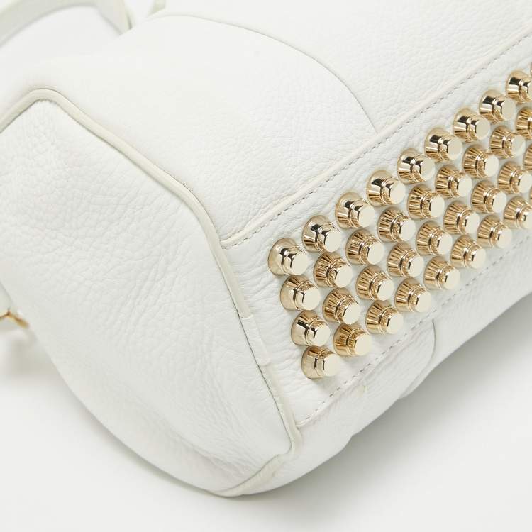 Pre Owned Alexander Wang White Grained Leather Rocco Bag