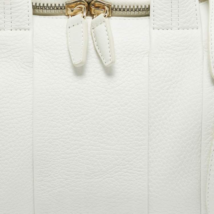 Pre Owned Alexander Wang White Grained Leather Rocco Bag