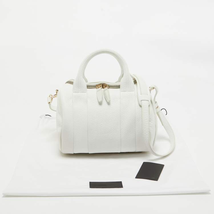 Pre Owned Alexander Wang White Grained Leather Rocco Bag
