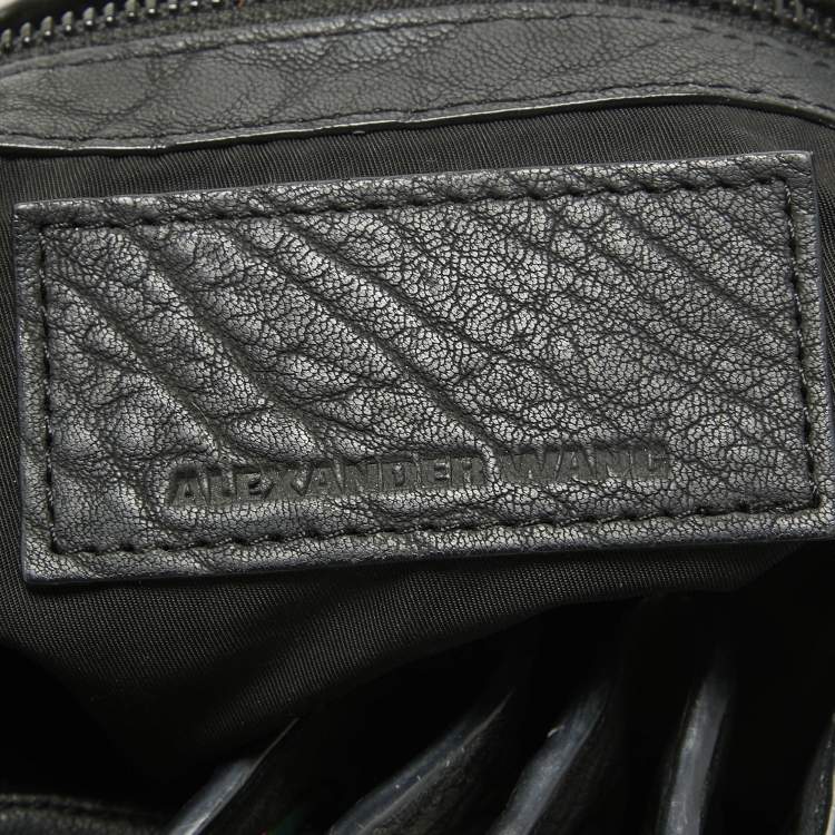 Pre Owned Alexander Wang Black Pebbled Leather Diego Bucket Bag
