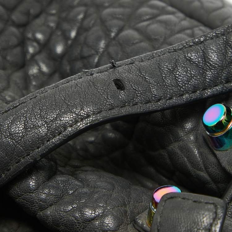 Pre Owned Alexander Wang Black Pebbled Leather Diego Bucket Bag