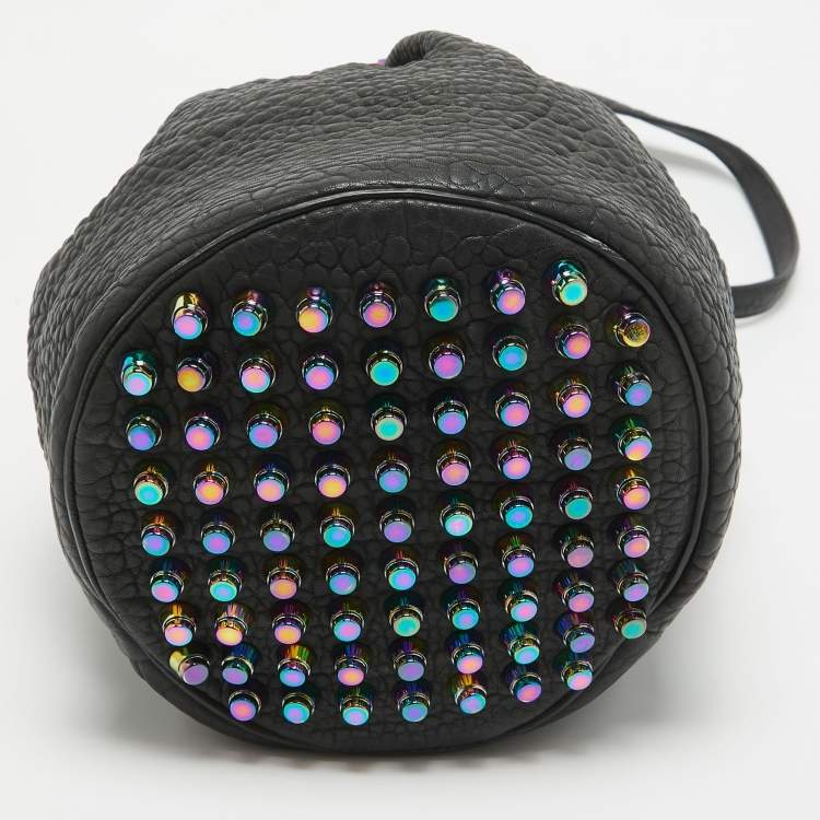Pre Owned Alexander Wang Black Pebbled Leather Diego Bucket Bag