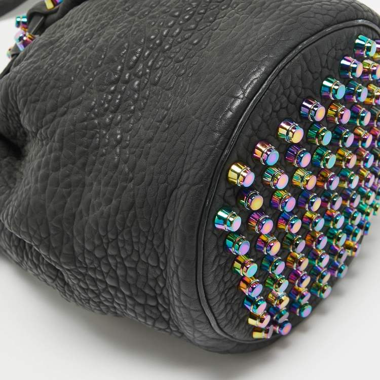 Pre Owned Alexander Wang Black Pebbled Leather Diego Bucket Bag