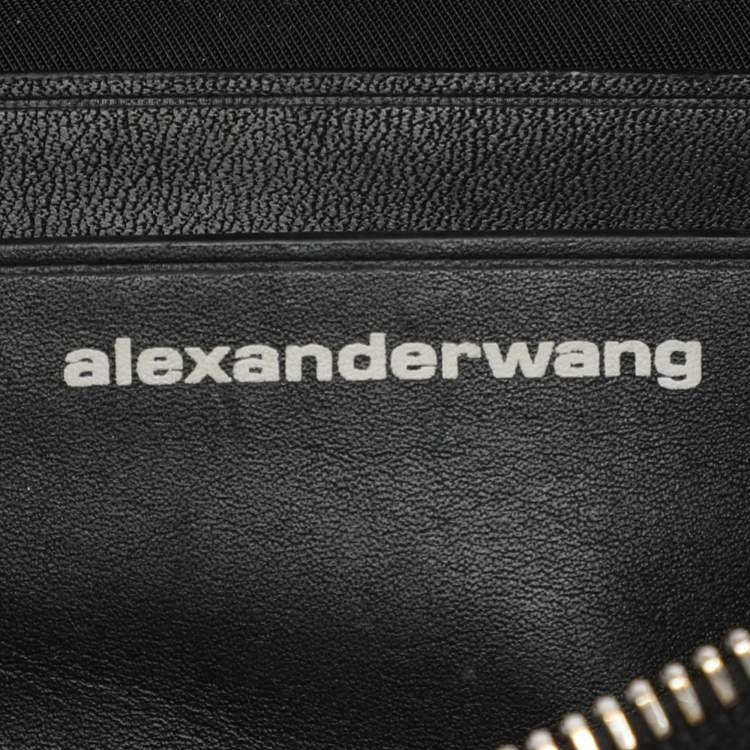 Pre Owned Alexander Wang Pink/Black Rhinestone and Leather Attica Belt Bag