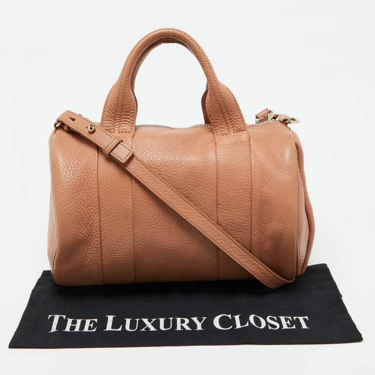 Pre Owned Alexander Wang Peach Leather Rockie Boston Bag