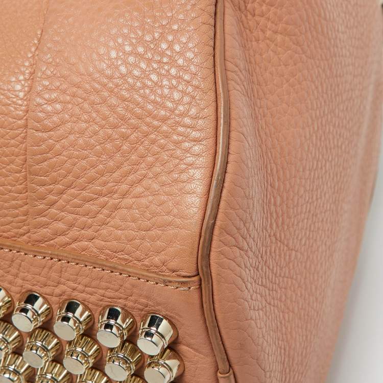 Pre Owned Alexander Wang Peach Leather Rockie Boston Bag