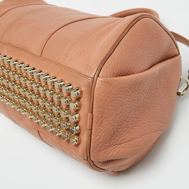 Pre Owned Alexander Wang Peach Leather Rockie Boston Bag
