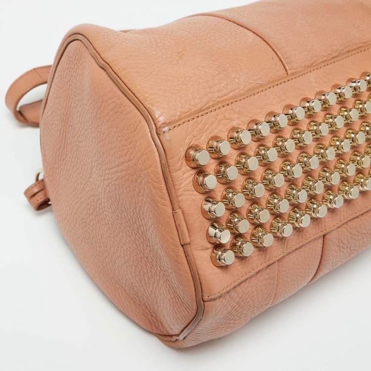 Pre Owned Alexander Wang Peach Leather Rockie Boston Bag